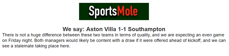 Matt Law memprediksi Aston Villa vs Southampton, 02:00 pada 17 September - Foto 1